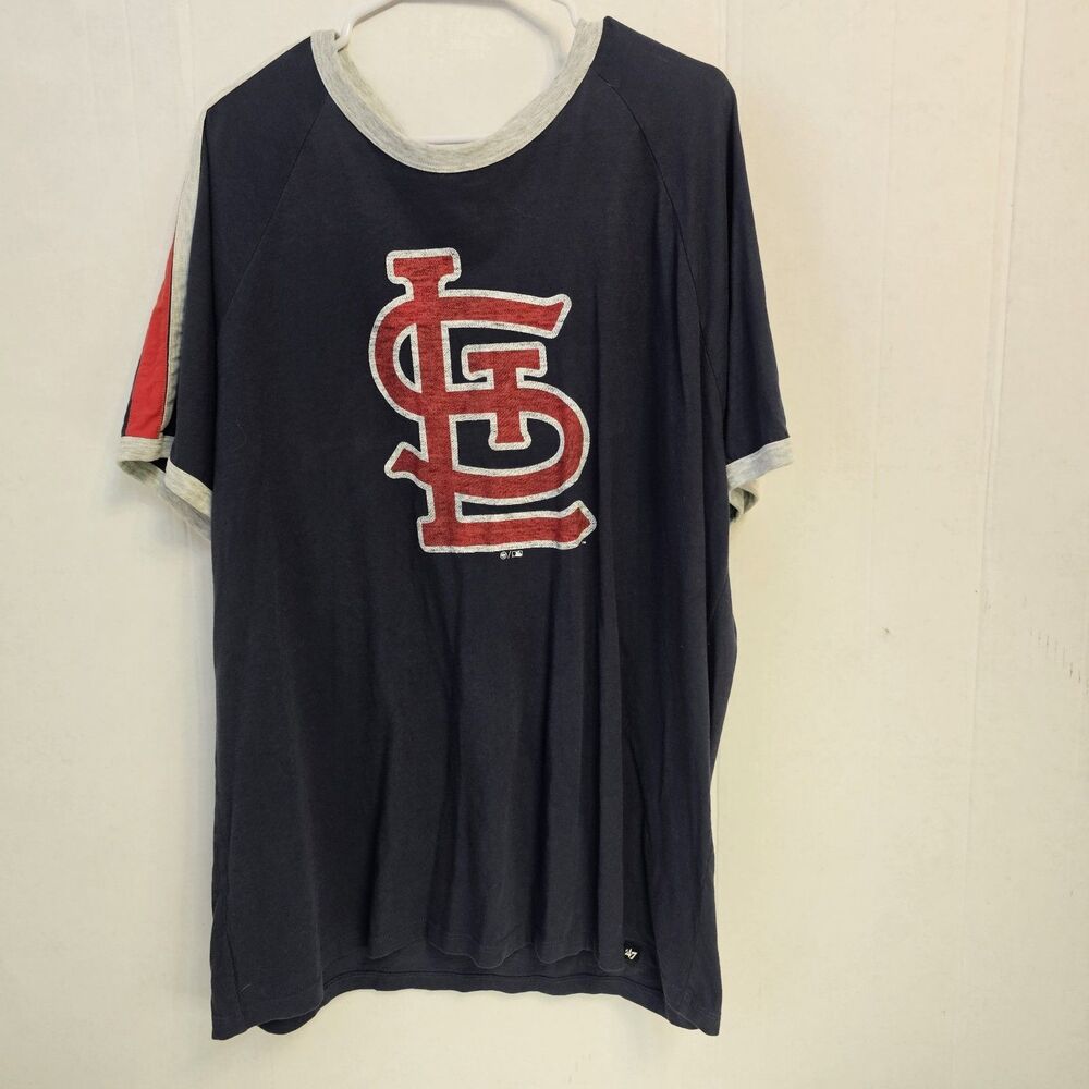 Mens 47 Brand Cooperstown St Louis Cardinal T Shirt Blue Sz XXL Athleisure O0263